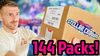 Testing Stellar Crown Pull Rates With AN ENTIRE CASE of Sleeved Booster Packs [upl. by Zadack567]