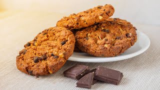 Crunchy and Chewy Oatmeal Chocolate Chip Cookies  Super Easy and Healthy Recipe [upl. by Gorman]