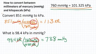 How to Convert Pressure Units mmHg amp kPa [upl. by Trumann]