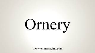 How To Pronounce Ornery [upl. by Leumek39]