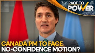 Canada Conservative party to pass a no confidence motion against Trudeau  WION Race to Power [upl. by Paderna388]