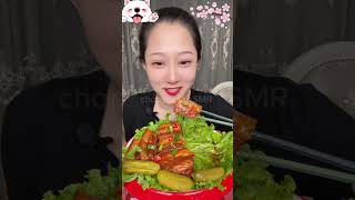 ASMR Eating super spicy Pork Belly 2 🔥🍖 Watch Her Devour Every Bite 🤤 food shorts mukbang [upl. by Savinirs]