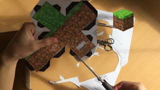 Minecraft block cubeecraft papercraft making  Time Lapse [upl. by Crofoot]