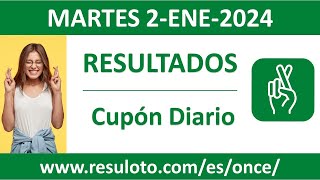 Resultado del sorteo Cupon Diario del martes 2 de enero de 2024 [upl. by Adanama]