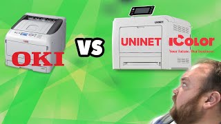 Oki vs Uninet icolor white toner printers  vlog 312  Print Shop Updates [upl. by Eenel]