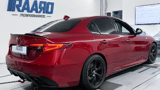 Alfa Romeo Giulia Veloce 20 280hp 2022 OPFGPF  RAARO Performance exhaust and dyno run 320hp [upl. by Farra]