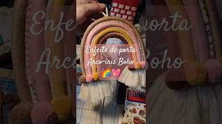 Enfeite de porta tema Arcoíris Boho macrame crochet artesanatoinfantil cores ateliedare [upl. by Naamana383]