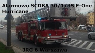 TRĄBYStraż Pożarna Alarmowo 306W52  EOne Hurricane SD 30 z JRG 6 Warszawa do akcji [upl. by Kinelski176]