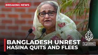 Bangladesh PM Hasina has resigned and left the country Reports [upl. by Anairo]