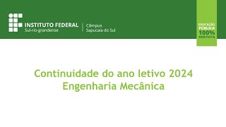 Apresentação do calendário da Engenharia Mecânica 2024 [upl. by Sackman313]