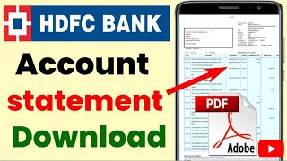 How to download account statement using HDFC Bank MobileBankking App [upl. by Niko]