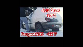 shorts Cold Start Peugeot 205 30°C 22°F [upl. by Xanthus465]