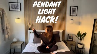 DIY Hanging Pendant Hack  Home Decor Light Hack [upl. by Atinrehs]