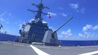 “USS Sterett DDG 104 Mk 45 Light Gun Firing and Her Role at Sea” [upl. by Eeresed]