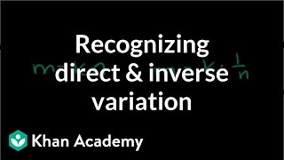 Recognizing direct and inverse variation  Rational expressions  Algebra II  Khan Academy [upl. by Bubb]