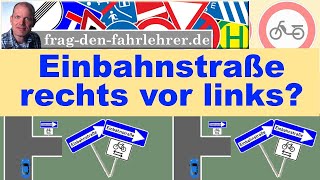 Fahrschule  Einbahnstr rechts vor links VORFAHRT REGELN ERKLÄRT  Theorie  praktischePrüfung [upl. by Eastman123]