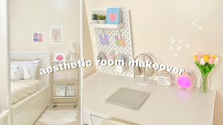 aesthetic small room makeover 🌷🐇  ikea shopping  korean amp pinterest inspired ⟡♡ [upl. by Cato]