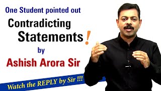 Contradicting Statements by Ashish Arora sir for Students  😳 Shocking 😳 [upl. by Furr]