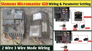 Siemens Micromaster 420 Drive Control Wiring and Parameter Setting Siemens Drive Parameter Setting [upl. by Ynneb]