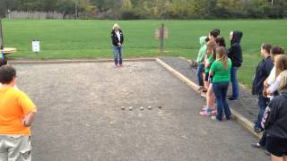 Marco Foyot giving lessons to Students at Zanesfield Petanque Club﻿ Oct 3 2013 [upl. by Odraode]