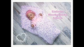 EINFACHE Babydecke häkeln  Kuscheldecke häkeln Wölkchen super für Anfänger [upl. by Gratiana]