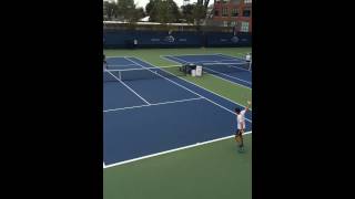 Roger Federer practice return of volley with Stefan Edberg in the US OPEN 2015 [upl. by Saito65]