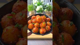 shorts Schezwan Garlic Potato Balls easyrecipes ashortaday [upl. by Dlanor]