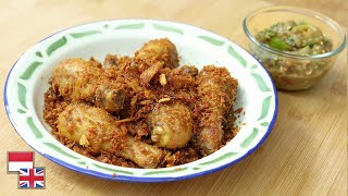 Resep AYAM GORENG SERUNDENG BAWANG Lengkap Sambal [upl. by Aleak88]