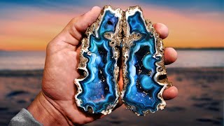 We Found INCREDIBLE Agate Geodes Inside Fossil CORAL And Cut them Open with a Rock Saw [upl. by Darian]