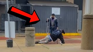 FALLING OFF CRUTCHES PRANK [upl. by Dnama]