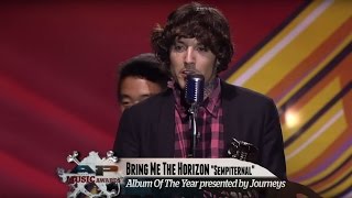 APMAs 2014 Bring Me The Horizons Oli Sykes wins Album Of The Year with speech about his addiction [upl. by Nitsej]