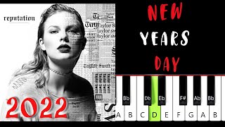 NEW YEARS DAY Taylor SWIFT Slow Easy PIANO Tutorial Beginner [upl. by Nashom]