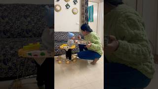 6 month baby ne first time food try Kiya 🥰 shortsfeed minivlog dailyvlog newmomlife babyfood [upl. by Thorr]