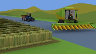 Combine Harvester Adventures Video For Kids [upl. by Haynor]