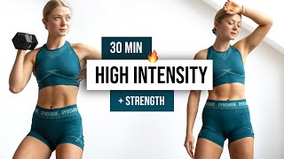 30 MIN Full Body STRENGTH AND CARDIO HIIT Workout  With Weights Home Workout No Repeats [upl. by Eardnaed]