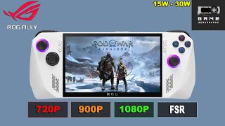 ROG ALLY  God of War Ragnarok Performance Review  Benchmark 1080P 900P 720P [upl. by Anam]