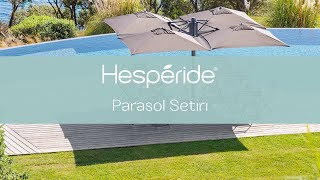 Découvrez notre parasol décentré 4 en 1 Setiri Ardoise  Mobilier de jardin Hespéride [upl. by Hillhouse]