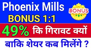 phoenix mills 50 गिरावट phoenixltd share latest news  phoenix mills share latest news [upl. by Supat658]