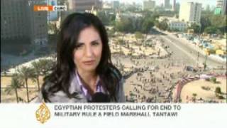 Sherine Tadros with the latest updates from Tahrir Square [upl. by Elokin239]