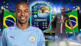 FUT20  TOTS REVIEW  FERNANDINHO 91  ULTIMATE TEAM [upl. by Etteneg]