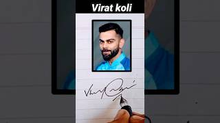 virat kole amazing signature  Indian cricketer autograph shorts [upl. by Anelat]