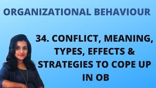 34 Conflict  Meaning Types Effects amp Strategies To Cope Up with Conflict in OB OB [upl. by Ididn108]