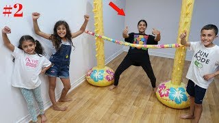 Heidi and Zidane Limbo Challenge 2  family fun vlog video [upl. by Aihsiyt]