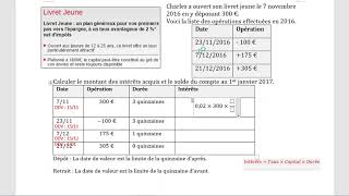 Compte sur livret  Calcul des intérêts et du solde [upl. by Ezalb53]