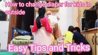 How to change kids diaper in outside 🤔diaper changing in bazaar for kidseasy tips and tricks [upl. by Elmaleh]