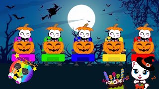 Five Little Pumpkins  Five Little Monkeys Jumping On The Bed  Halloween Song nurseryrhymes kids [upl. by Phares]