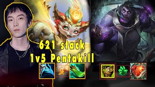 Sally Smolder 621 stack 1v5 get Pentakill so KRAZY [upl. by Maggie]