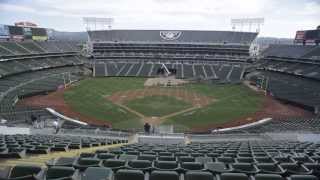 Oco Coliseum Conversion Time Lapse Video Athletics to Raiders 10513  10613 Oakland CA [upl. by Deer]