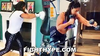 LAILA ALI STILL GOT IT BATTERS HEAVY BAG WITH POWER amp SKILL AS SHE PUTS IN WORK [upl. by Allimac]