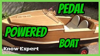 Pedal boat Wood Home made 2 seater Prop driven Fun Fishing Sailing DIY ECO friendly BOAT [upl. by Nennarb623]